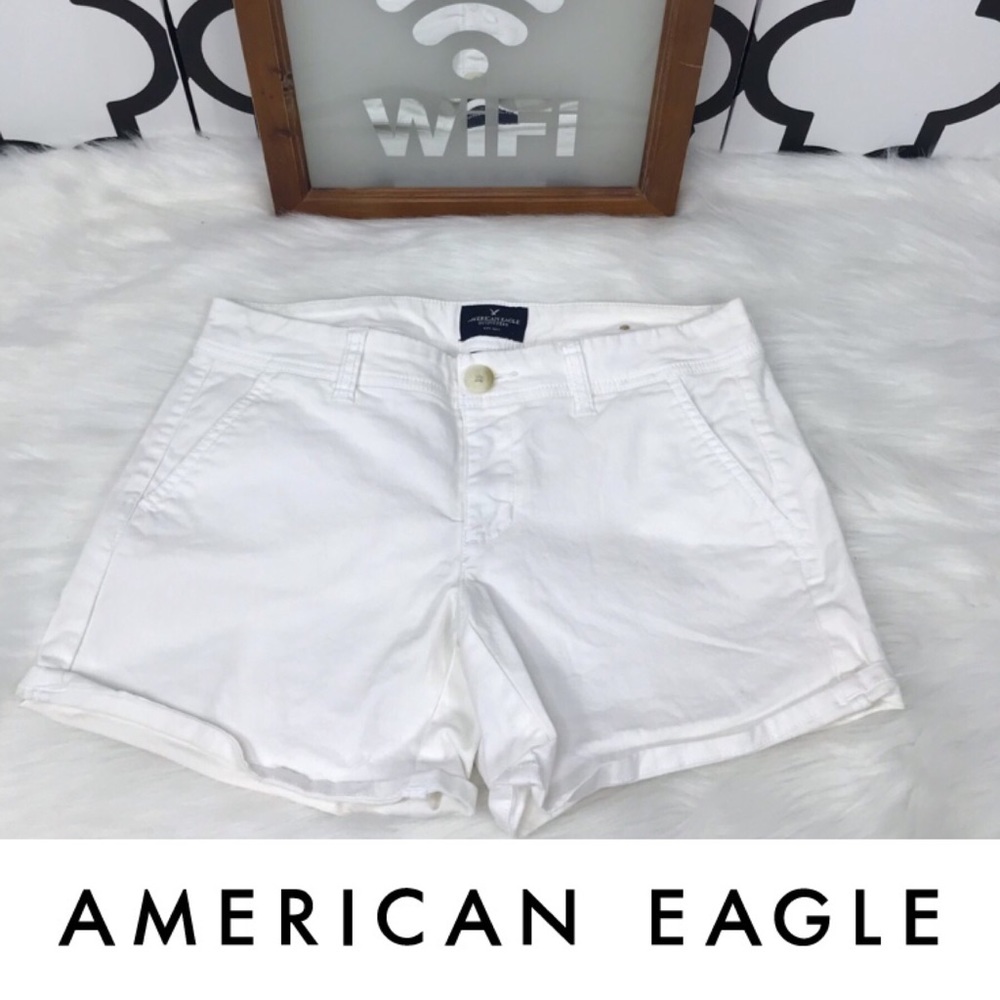 AEO Midi White Jean Short